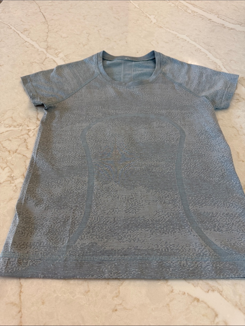 lululemon athletica Light Blue Short Sleeve Workout Top Race length